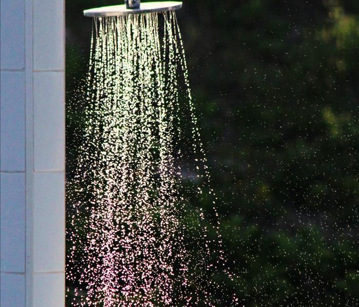 an outdoor shower